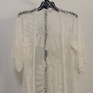 White Lace Kimono Cardigan